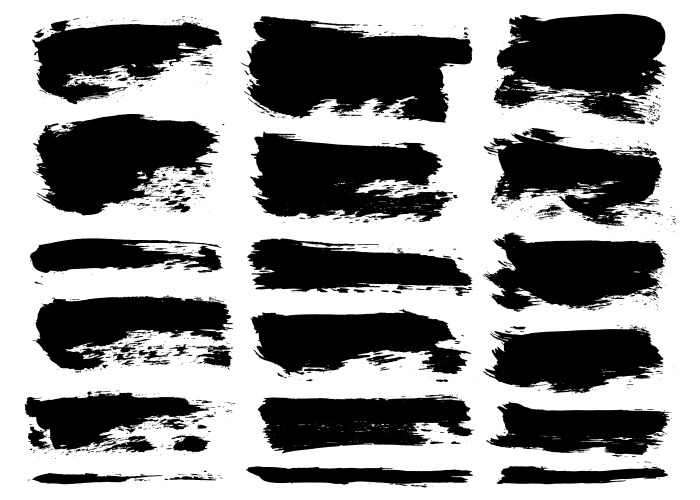 Paint brush marker highlighter strokes Royalty Free Vector
