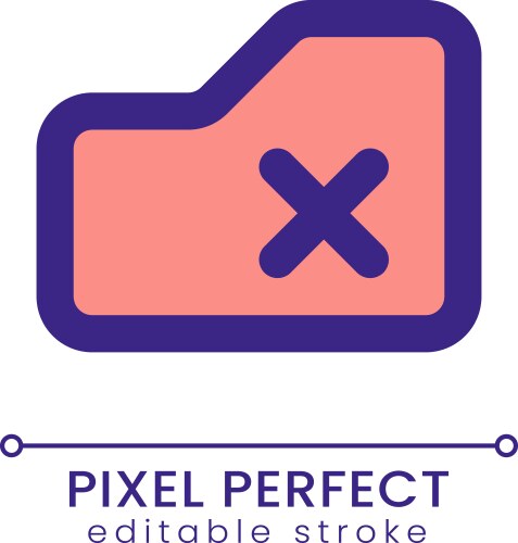 Delete from folder pixel perfect rgb color ui icon vector image