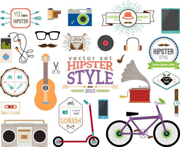 hipster infographics elements and labels vector image