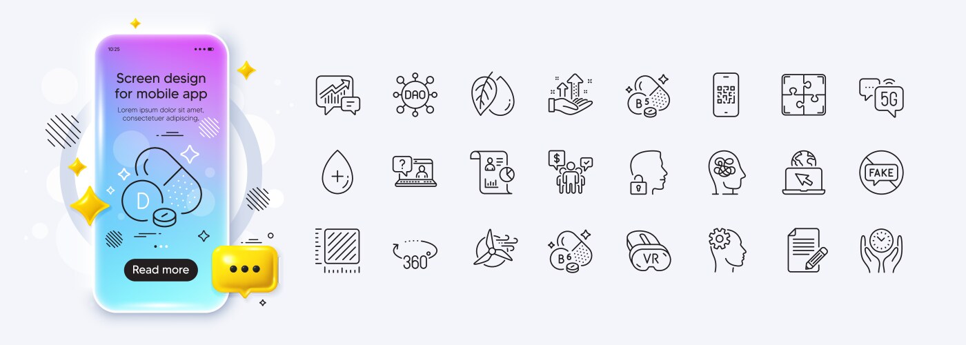 Safe time engineering and faq line icons for web vector image
