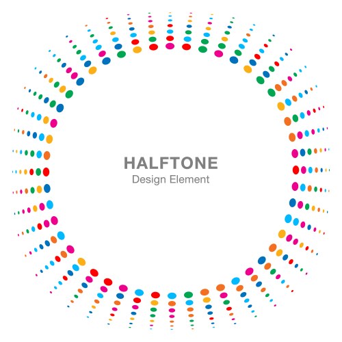 Convex distorted abstract halftone circle frame vector image