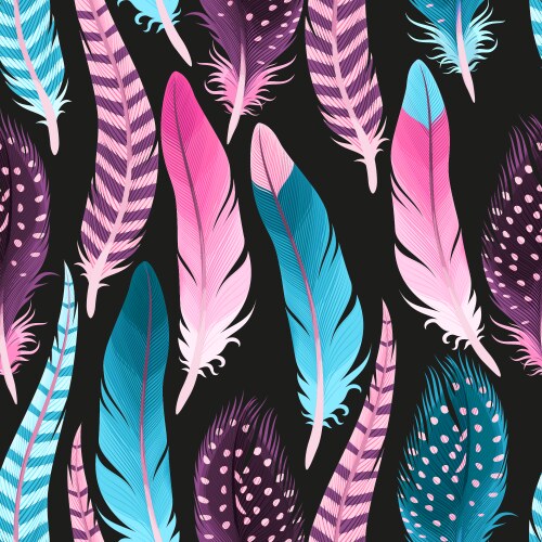 Decorative feathers seamless Royalty Free Vector Image