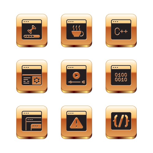 Set loading data window software browser vector image