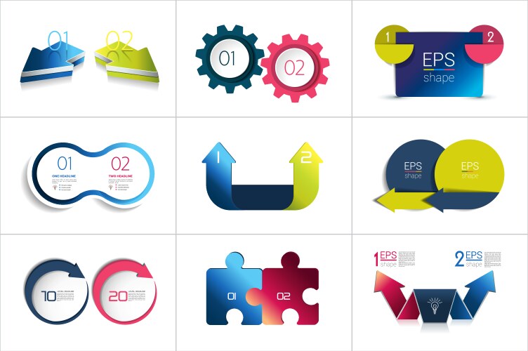 2 step template banner infographic diagram chart Vector Image