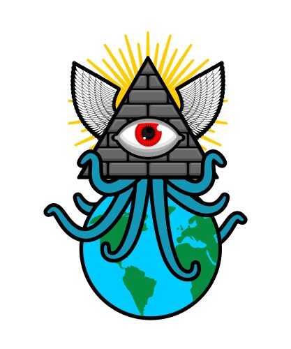 All-Seeing Eye Pyramid Symbol Vector Image