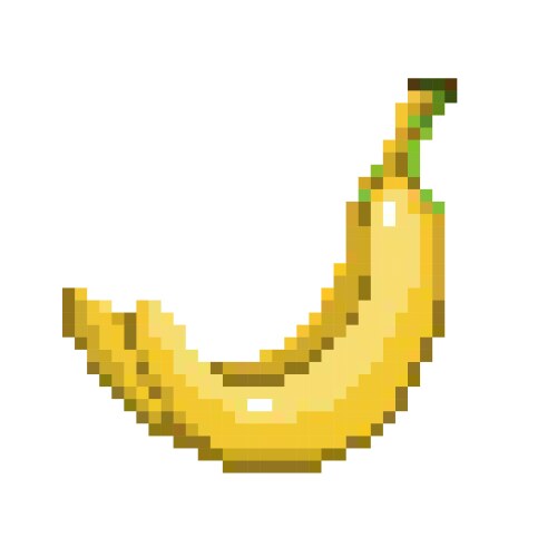 Pixel art banana icon 32x32 Vector Image