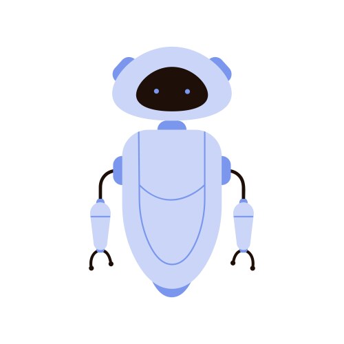 Robot android ai bot character for futuristic vector image