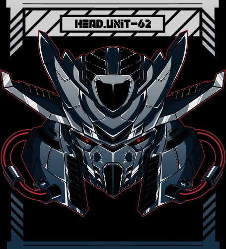Robot head mascot logo Royalty Free Vector Image