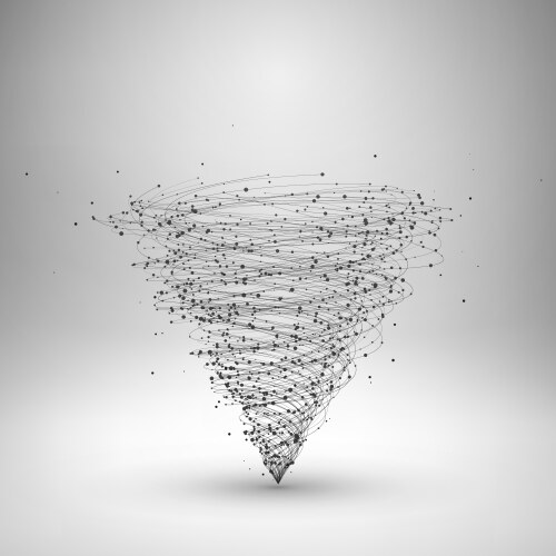 Tornado effect with black line spiral funnel Vector Image