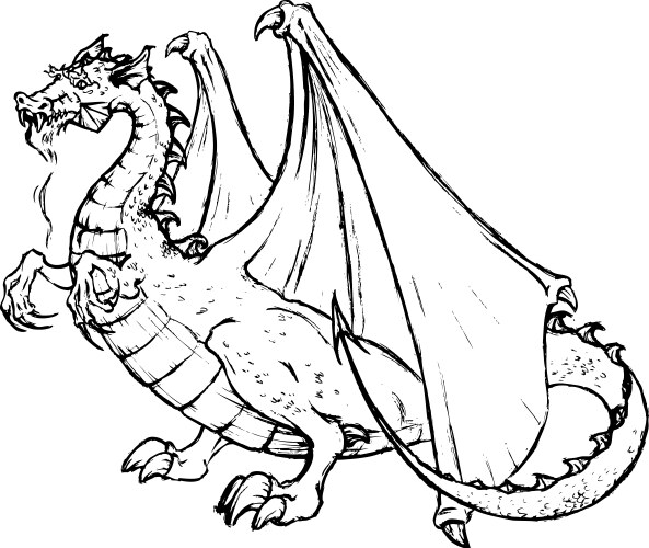 Black Dragon Tattoo Concept Vector Image