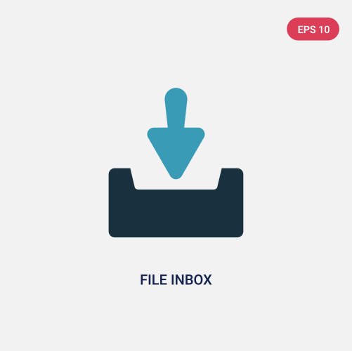 Two color file inbox icon from user interface vector image
