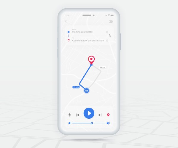 Map gps navigation app ux ui concept mobile vector image