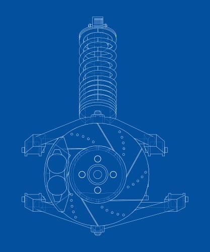 Car suspension with shock absorber Royalty Free Vector Image