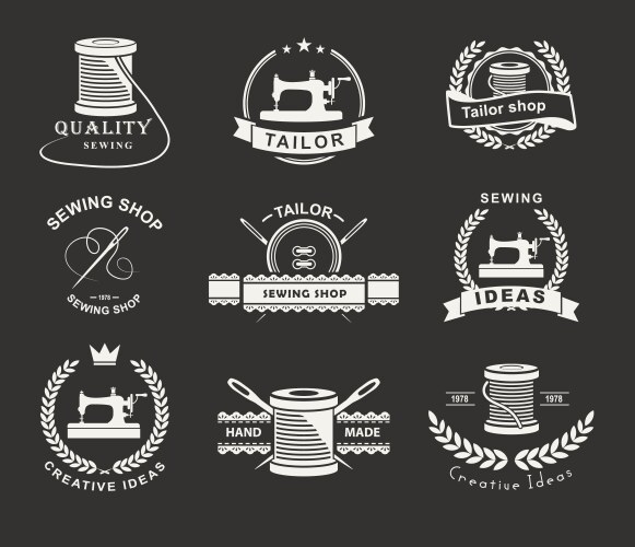 Tailoring tailor shop logo or label atelier Vector Image
