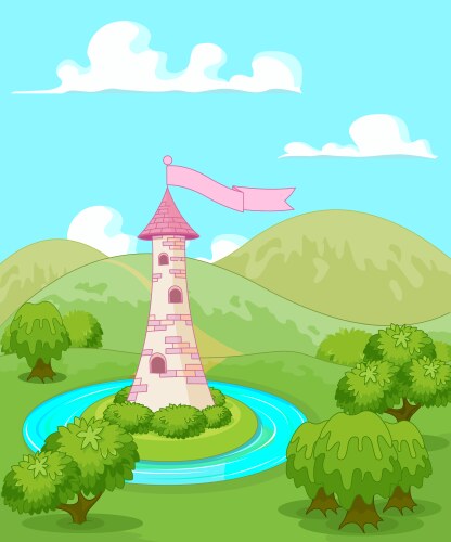 Fairytale tower Royalty Free Vector Image - VectorStock