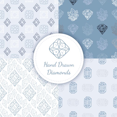 Gem crystal geometric shapes set Royalty Free Vector Image