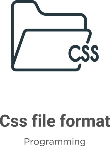 Css file format outline icon thin line black vector image