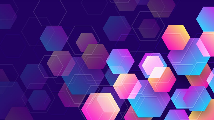 Background Template With Blue Hexagons Royalty Free Vector