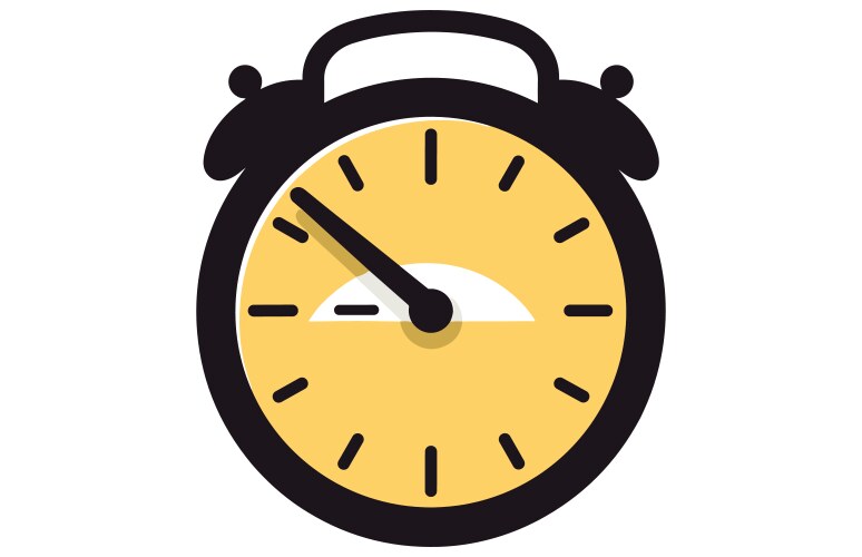 Clock icon in flat style timer on color background vector image