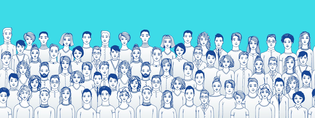 crowd abstract people vector