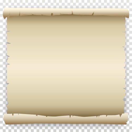 Empty old paper scroll with torn crumpled edges vector image
