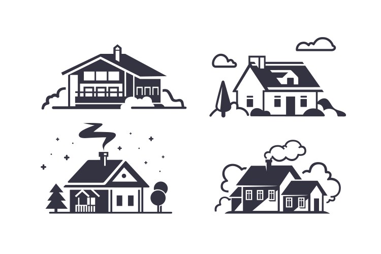 private house collection vector