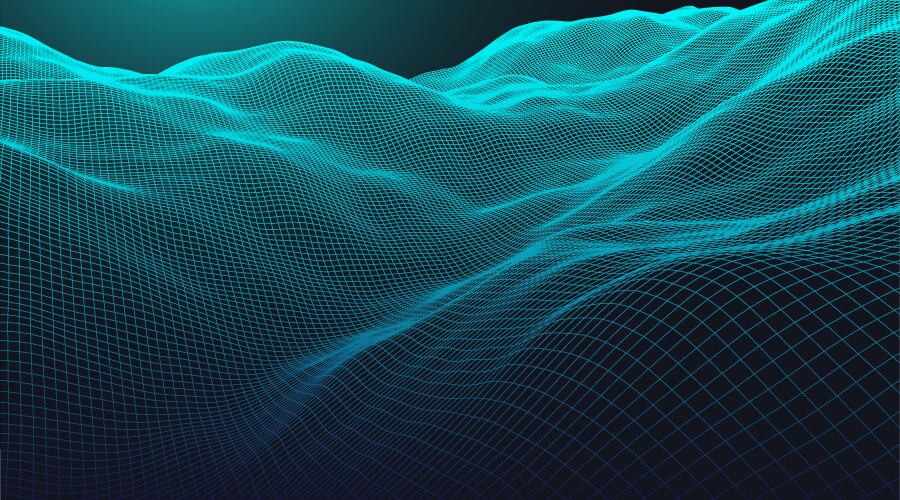 abstract background with waves 3d surface vector image