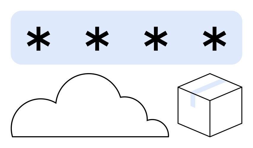 Cloud storage concept with data encryption vector image