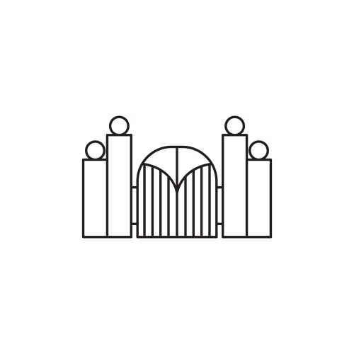 gate house icon logo design vector