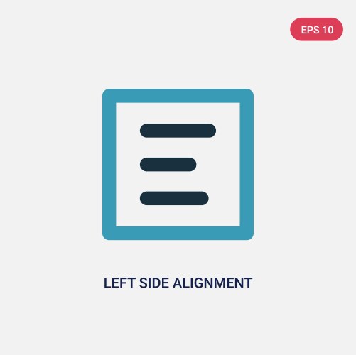 Two color left side alignment icon from user vector image