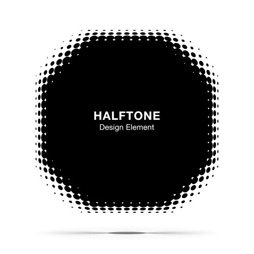 Convex abstract halftone distorted polygon frame vector image
