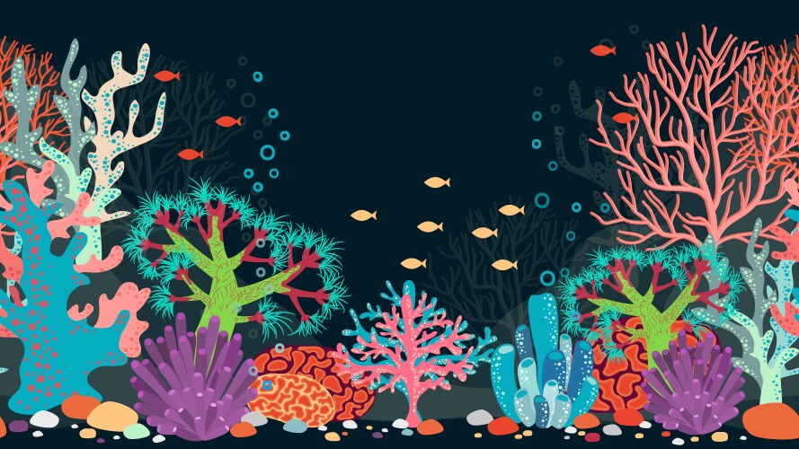 underwater scene vector image vector image