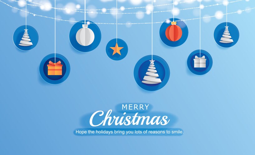 Merry christmas and happy new year greeting card vector image