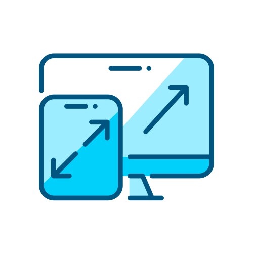 Scalable responsive web design symbol pixel vector image