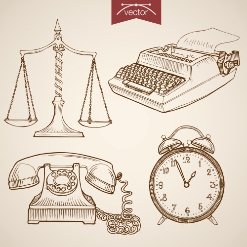 Vintage Law & Justice Collection Vector Image