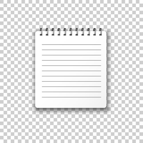 Blank mock up notepad icon in transparent style vector image