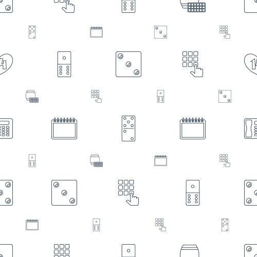 Number icons pattern seamless white background vector image