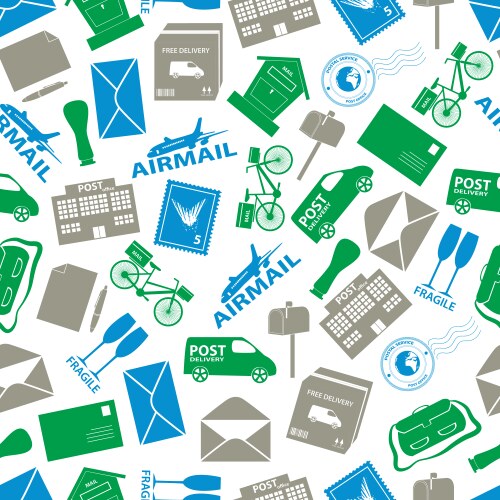Post and mail color pattern eps10 vector image