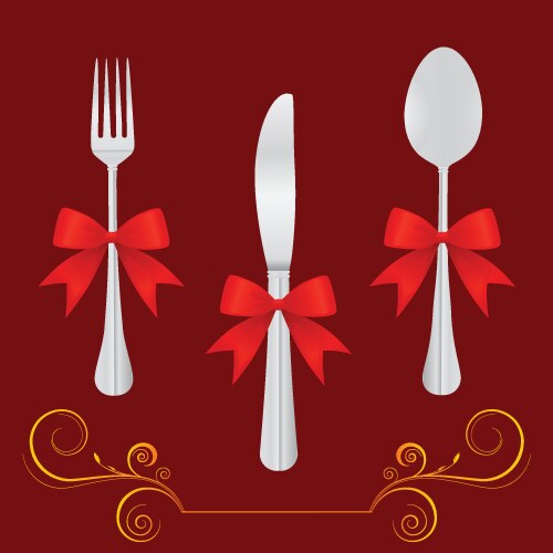 Restaurant design elements vector image