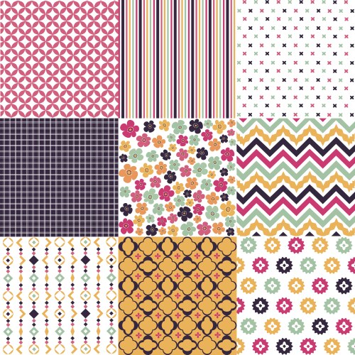 Geometric Fabric Patterns vector image