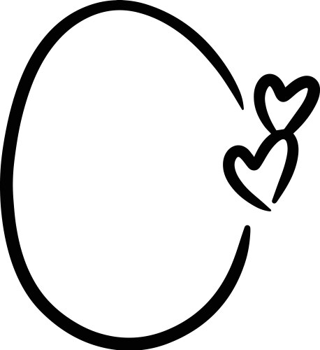 Heart textbox frame border abstract outline shape vector image