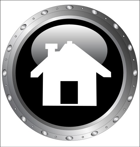 Black button icons - home icon on a web vector image