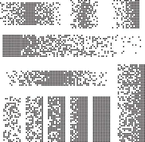 Disintegration effect different types shape set vector image