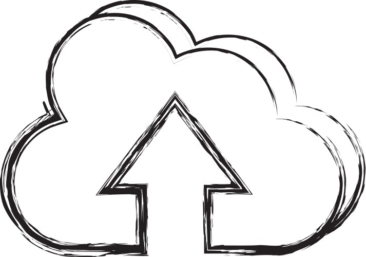 Cloud computing with arrow up vector image