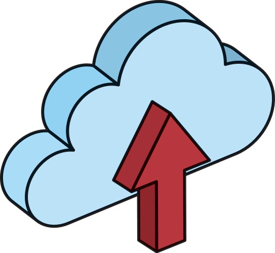 Cloud computing with data upload vector image