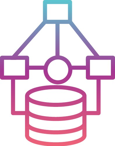Data modelling line gradient design vector image