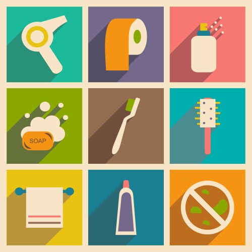 Flat with shadow concept and mobile application vector image