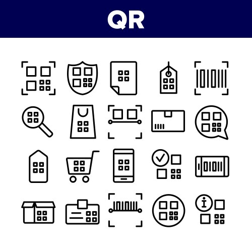 Qr code scan collection elements icons set vektorbild
