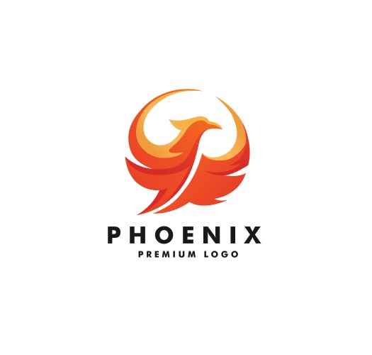 creative simple phoenix bird circle logo vector