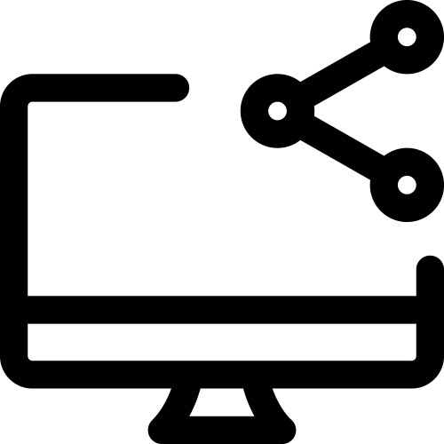 Sharing feature in desktop for sending files vector image